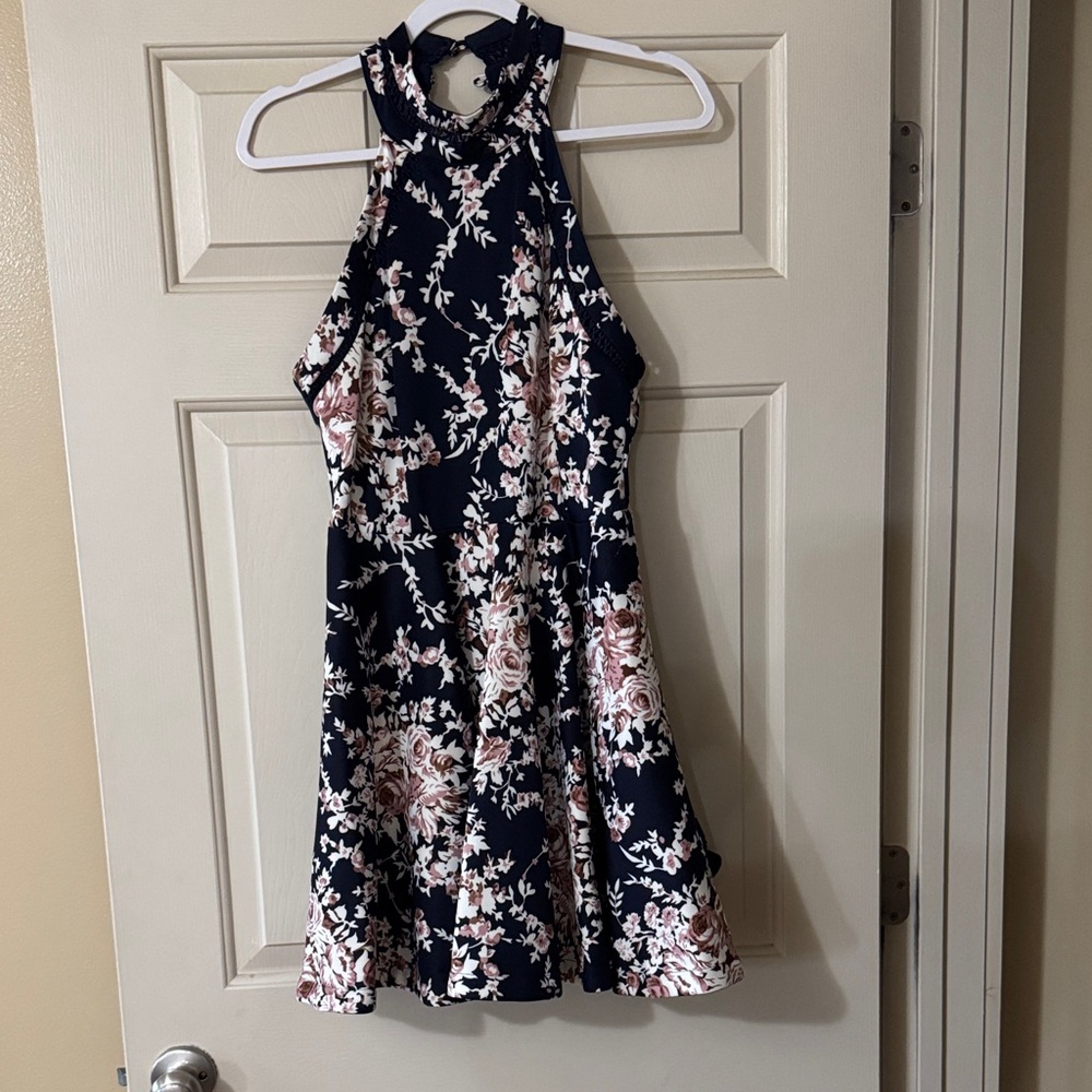 B Darlin Navy and Pink Floral